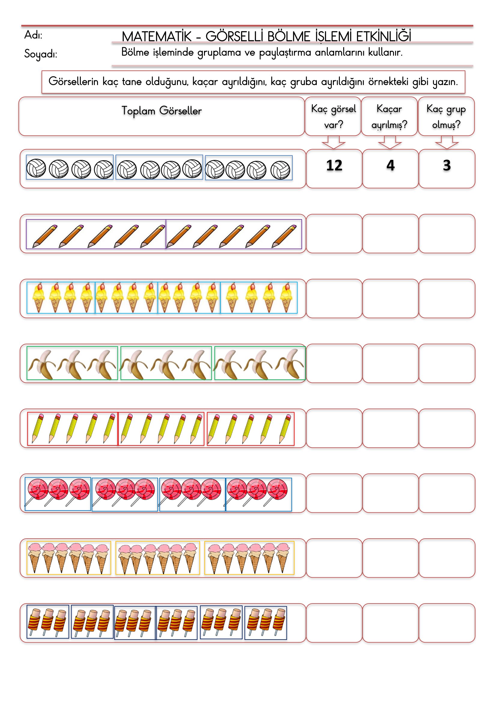 2. Sınıf Matematik Bölmeye Giriş Etkinliği-3