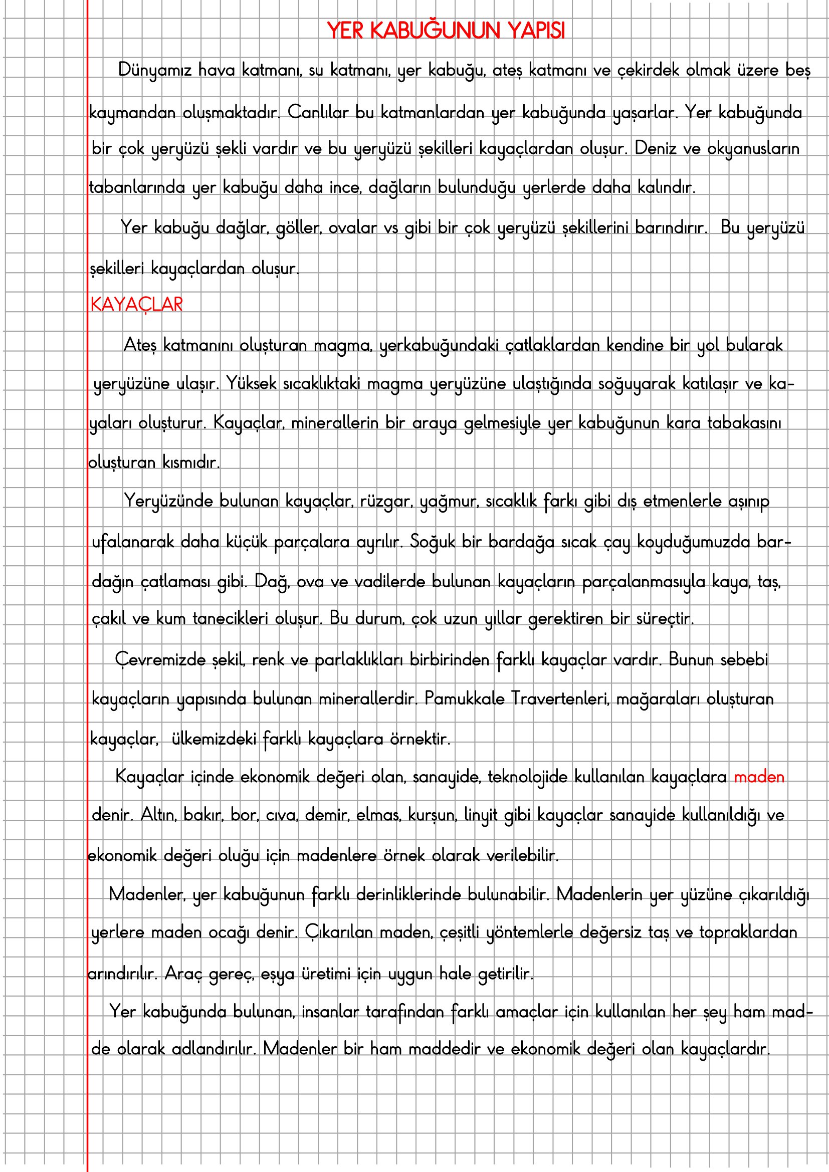 4. Sınıf Fen Bilimleri Yerkabuğunun Yapısı - Kayaçlar Konu Anlatımı