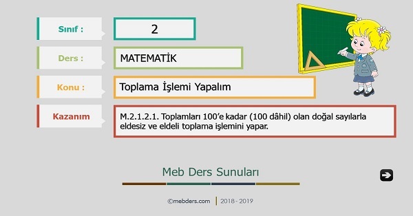 2. Sınıf Matematik Toplama İşlemi Yapalım Sunusu