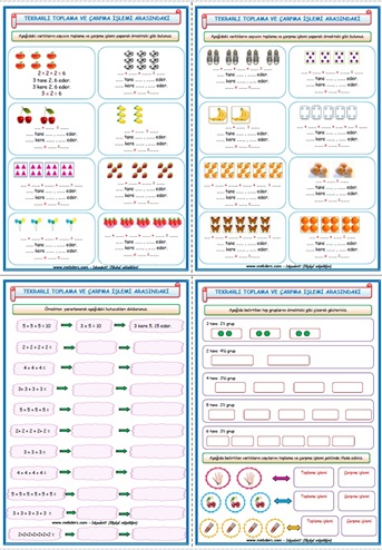 2. Sınıf Matematik Tekrarlı Toplama ve Çarpma İşlemi Arasındaki İlişki (6 sayfa)