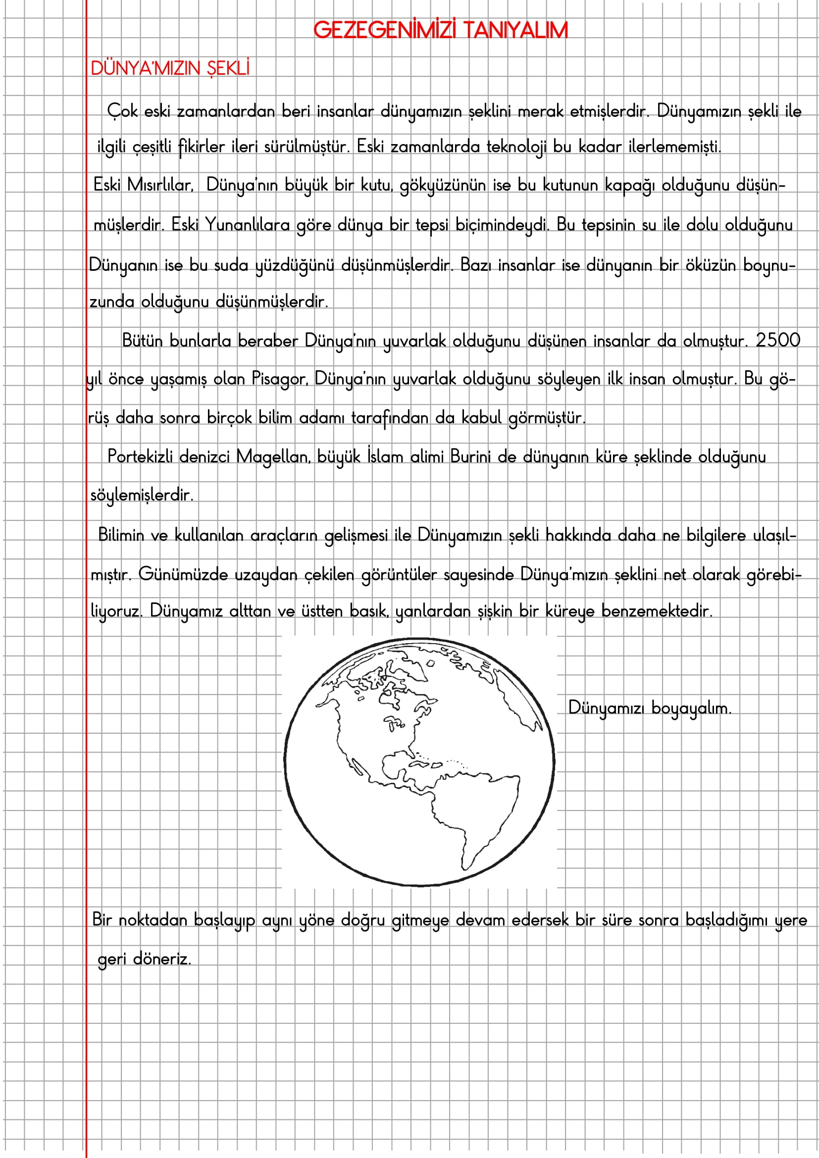 3. Sınıf Fen Bilimleri Dünyamızın Şekli Konu Anlatımı