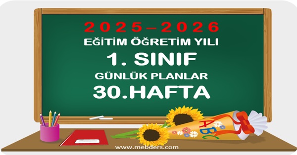 2025-2026 Eğitim Öğretim Yılı 1. Sınıf Günlük Planları 30.Hafta