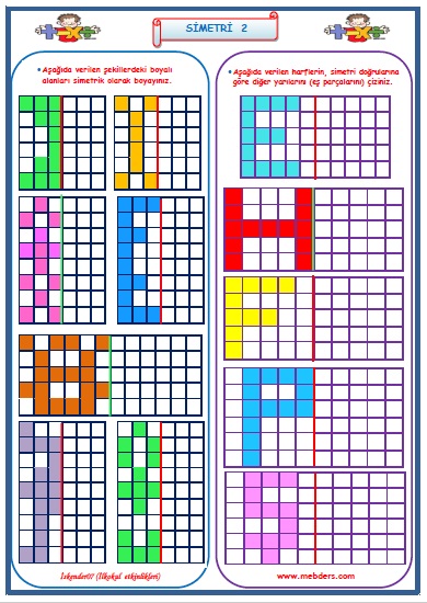 4. Sınıf Matematik Simetri Etkinlik Çalışması 2