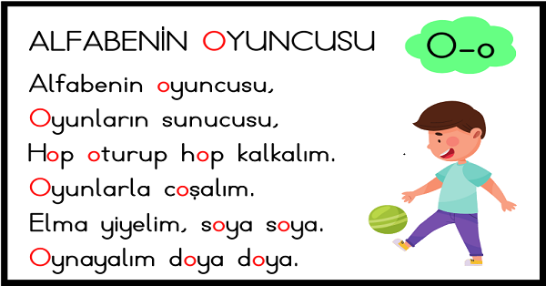 1. Sınıf İlk Okuma Yazma (O-o Sesi) Tekerlemesi