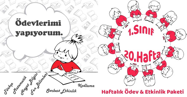 2019-2020 Yılı 1. Sınıf 20.Hafta Haftalık Ödev, Etkinlik Paketi