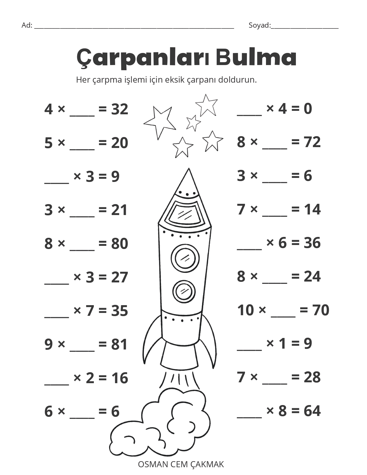4. Sınıf Matematik Eğlenceli Etkinliklerle Dolu Çarpma İşlemi Paketi