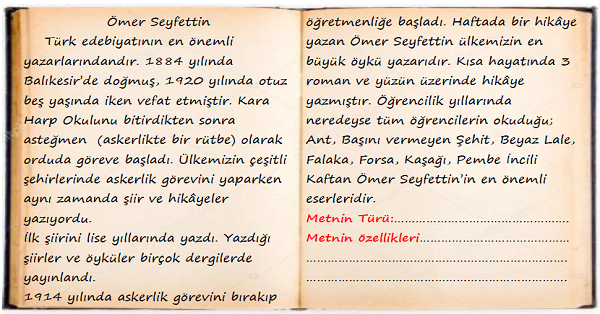 4. Sınıf Türkçe Metin Türleri-2