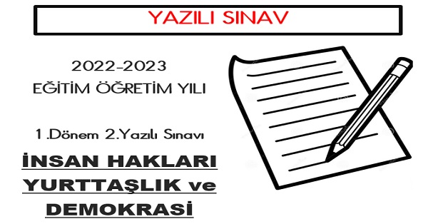 4. Sınıf İnsan Hakları Yurttaşlık ve Demokrasi 1.Dönem 2.Yazılı Sınavı