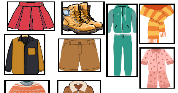 4. Sınıf 8.Ünite My Clothes Resimli Deftere Yapıştırma Kağıdı