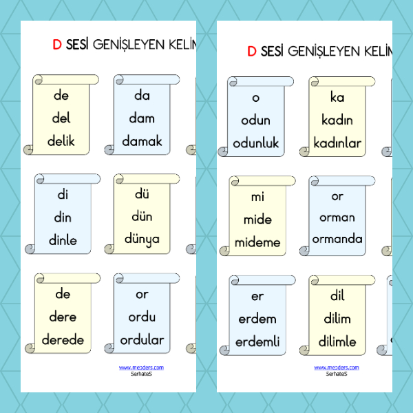1. Sınıf İlk Okuma Yazma (D - d Sesi) Hızlı Okuma Etkinliği