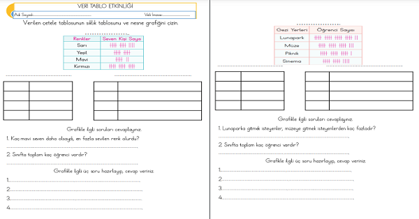 2. Sınıf - Matematik Veri Tablo Etkinliği-5