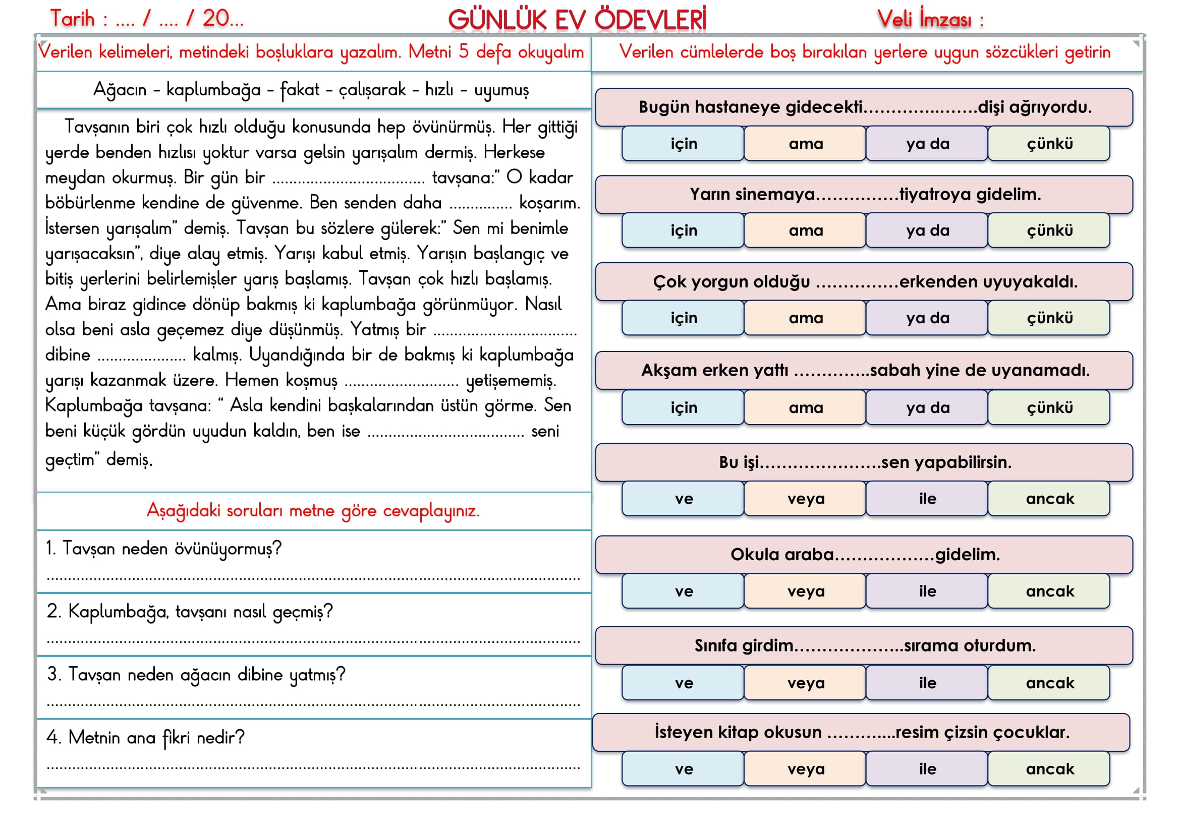 2. Sınıf 03 Aralık 2024 Günlük Ev Ödevleri