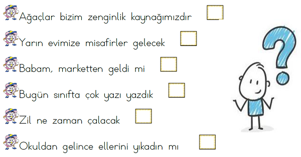 1. Sınıf Noktalama İşaretleri (Nokta-Soru İşareti)