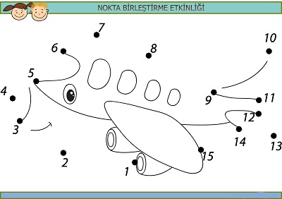 Sevimli uçak nokta birleştirme etkinliği