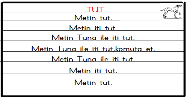 1. Sınıf İlk Okuma Yazma (T-t Sesi) Karesel Okuma ve Yazma Metni