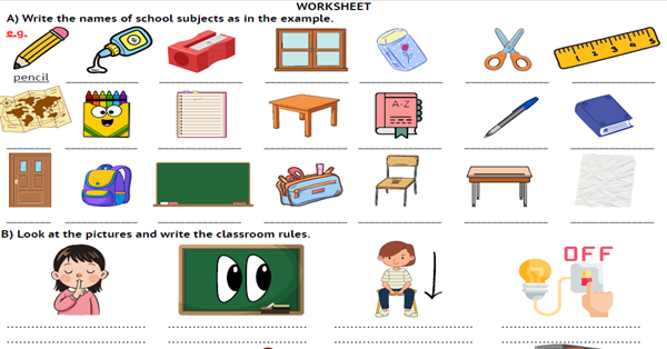 4. Sınıf Classroom Rules Çalışma Kağıdı