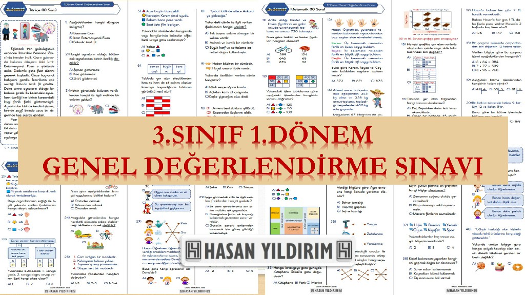 3. Sınıf 1.Dönem Genel Değerlendirme Sınavı (PDF)