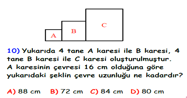 4. Sınıf Matematik Çevre Ölçme -Yaprak Test-3