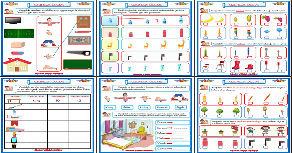 1. Sınıf Matematik Uzunluk Ölçüleri (6 Sayfa)