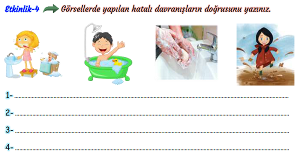 3. Sınıf Hayat Bilgisi Kişisel Bakım Yaparken Kaynaklarımızı Verimli Kullanalım Etkinliği