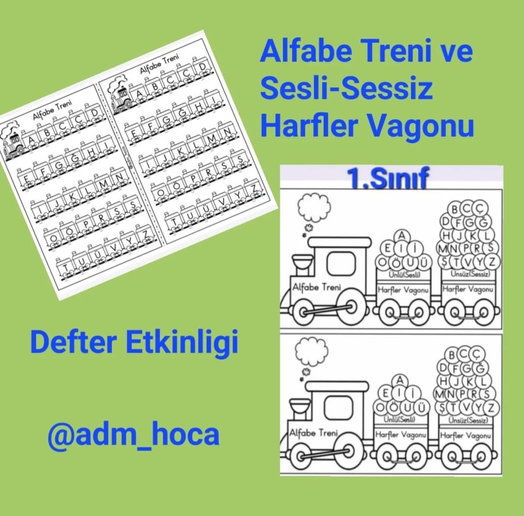1. Sınıf Türkçe Alfabe Treni - Sesli ve Sessiz Harfler Vagonu