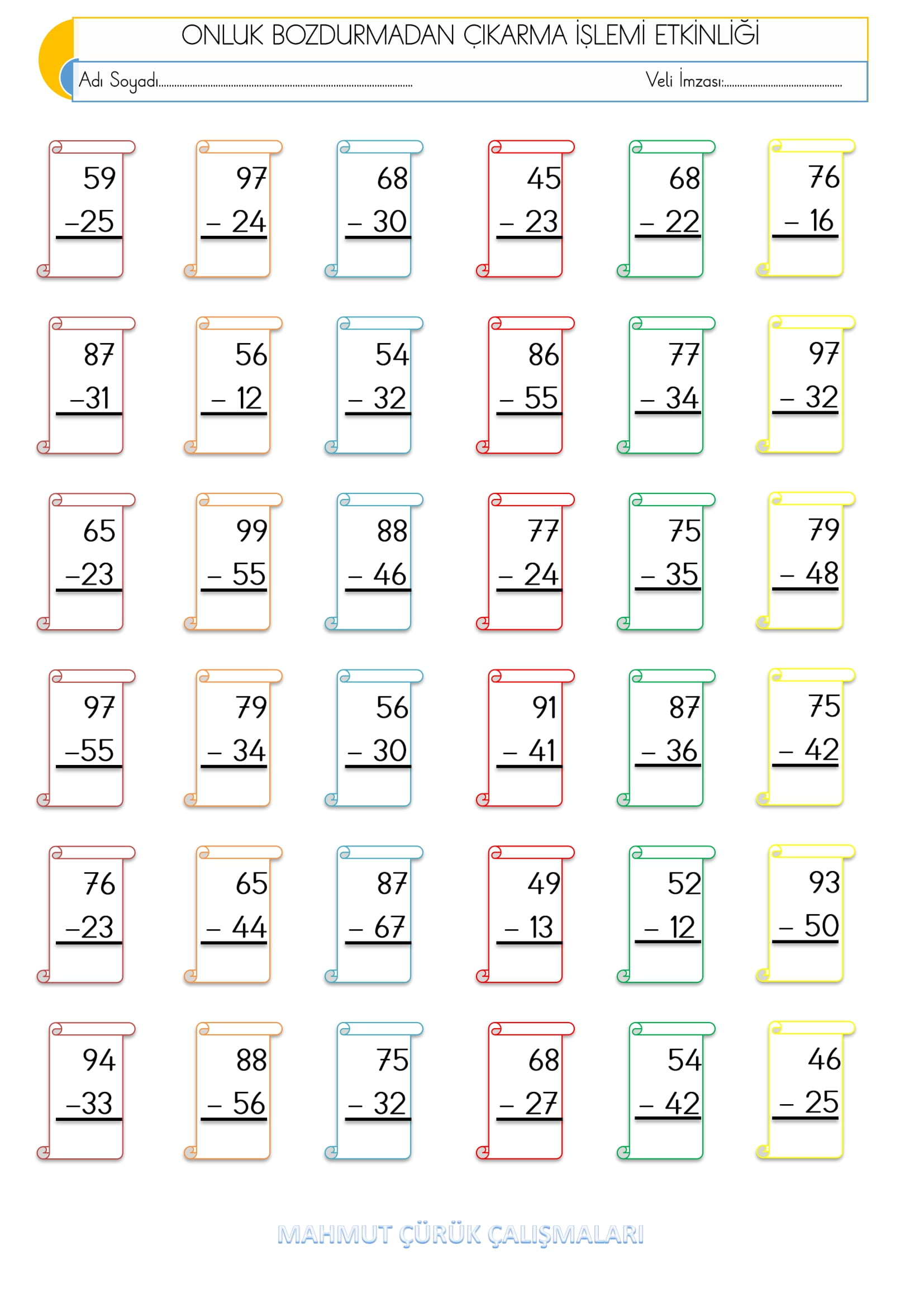 2. Sınıf - Matematik - Onluk Bozdurmadan Çıkarma İşlemleri - 1