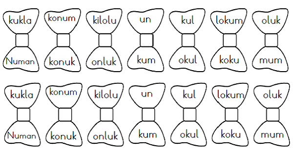 1. Sınıf İlk Okuma Yazma (U-u Sesi) Kelimeleri-Uçurtma Çalışması