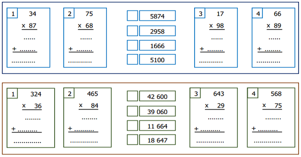 4. Sınıf Matematik Doğal Sayılarda Çarpma İşlemi Etkinliği 4