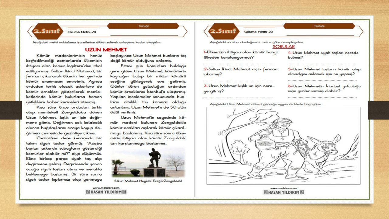 2. Sınıf Türkçe Okuma Metni-20 (Uzun Mehmet)