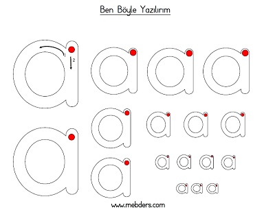 Küçük a harfi ben böyle yazılırım etkinliği