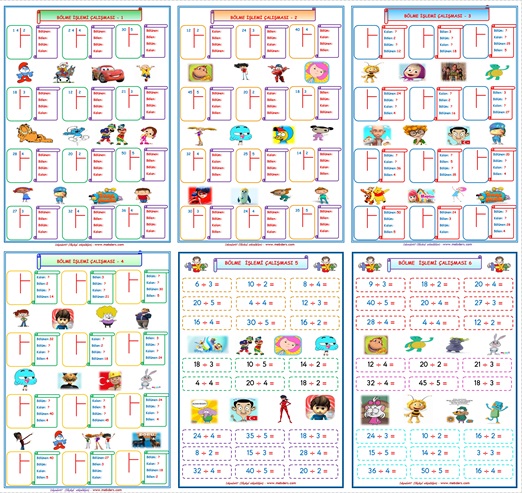 2. Sınıf Matematik Bölme İşlemi Çalışması (6 Sayfa)