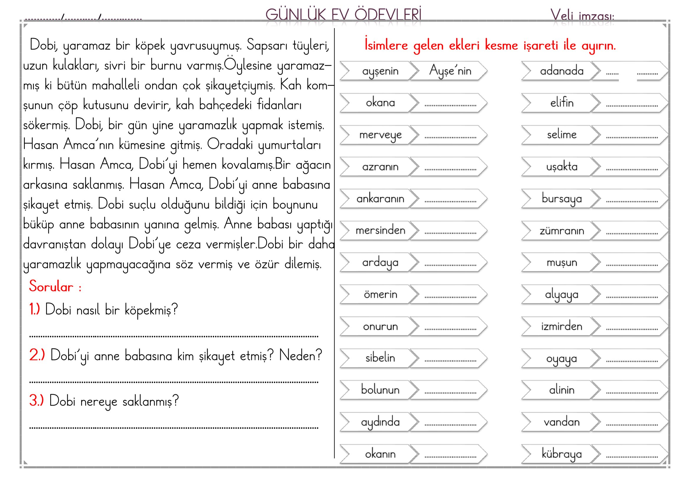 1. Sınıf - 04 Mayıs 2026 Günlük Ev Ödevleri