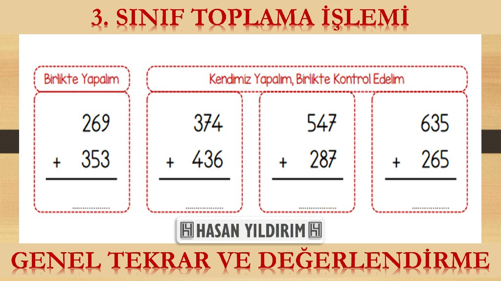 3. Sınıf Toplama İşlemi - Genel Tekrar ve Değerlendirme Çalışması (4 Sayfa)