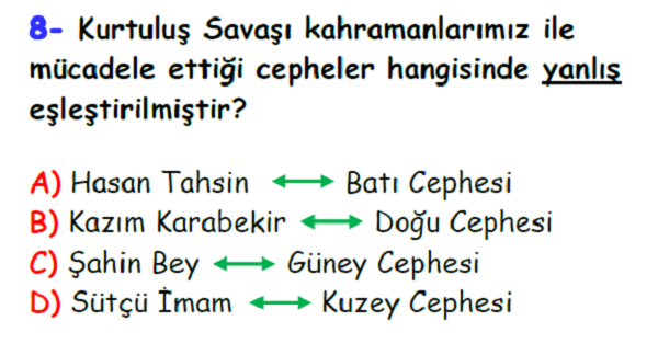 4. Sınıf Sosyal Bilgiler Geçmişimi Öğreniyorum Ünitesi Yaprak Test-2