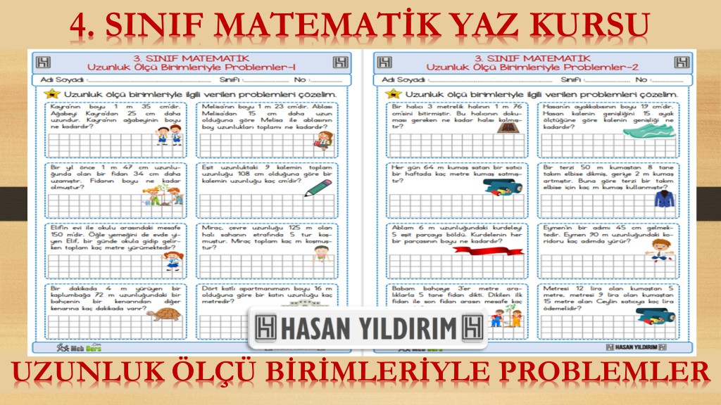 4. Sınıf Matematik Yaz Kursu - Uzunluk Ölçü Birimleriyle Problemler (3. Sınıf Tekrarı)