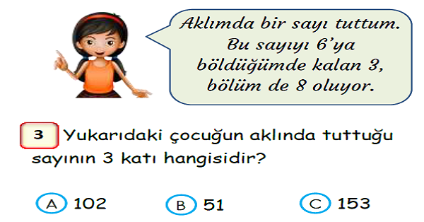 3. Sınıf Matematik Bölme İşlemi Yaprak Test-3