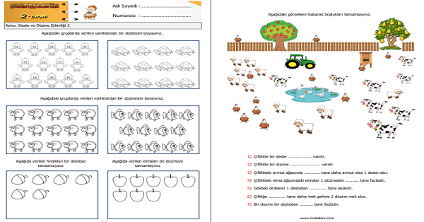 2. Sınıf Matematik Deste ve Düzine Etkinliği 2