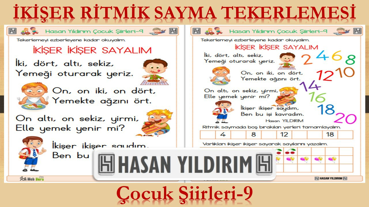 İkişer Ritmik Sayma Tekerlemesi (Çocuk Şiirleri-9)