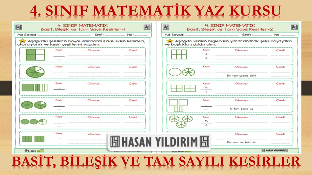 4. Sınıf Matematik Yaz Kursu - Basit, Bileşik ve Tam Sayılı Kesirler (4. Sınıfa Hazırlık)