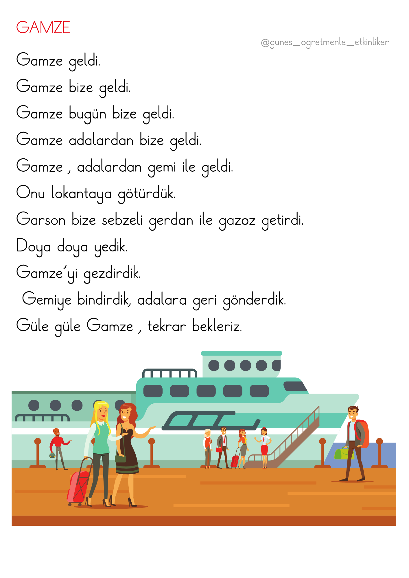 1. Sınıf İlk Okuma Yazma G-g Sesi Fasikülü