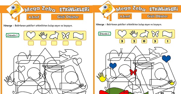 4. Sınıf Mega Zeka Etkinliği - Gizli Objeler