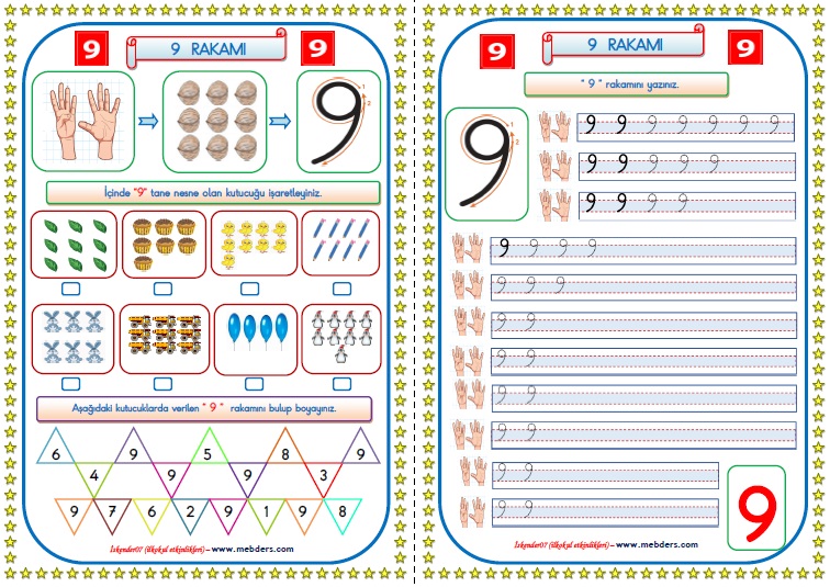1. SINIF MATEMATİK "9" RAKAMI