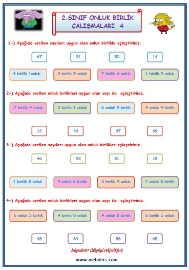 2. Sınıf Matematik Onluk Birlik Çalışması 4