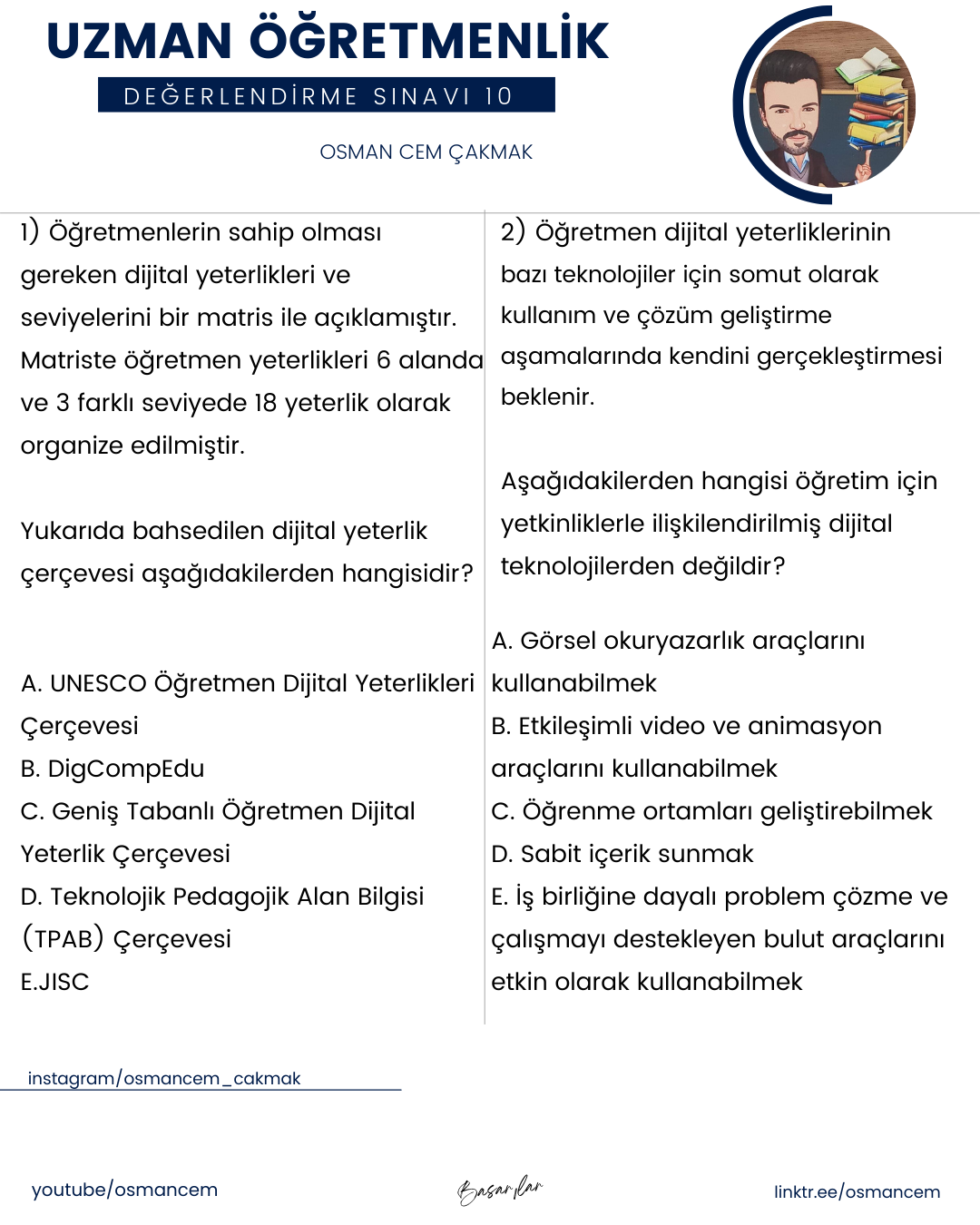 Uzman Öğretmenlik Deneme Sınavı 10