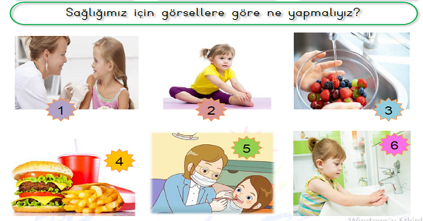 1. Sınıf Hayat Bilgisi Sağlıklı Olmak İçin Etkinliği