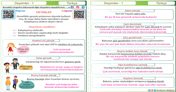 4. Sınıf Türkçe Deyimler Etkinliği