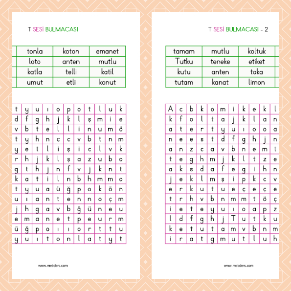 T Sesi Bulmacaları