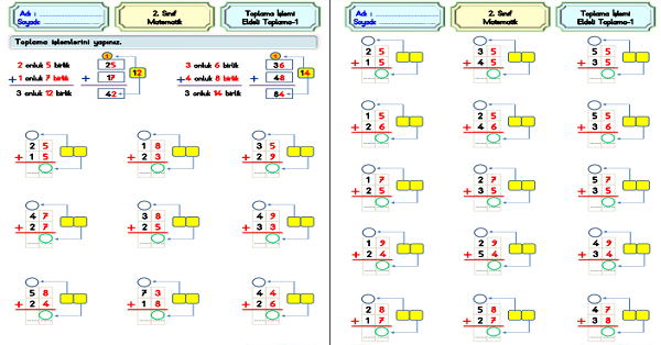 2. Sınıf Matematik Toplama İşlemi Eldeli Toplama Etkinliği -1