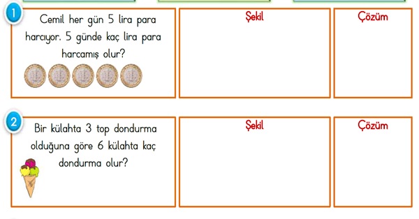 2. Sınıf Matematik Çarpma İşlemi-Problemler-2