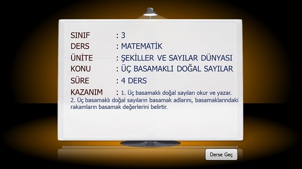 3. Sınıf Matematik Üç Basamaklı Doğal Sayılar Sunusu